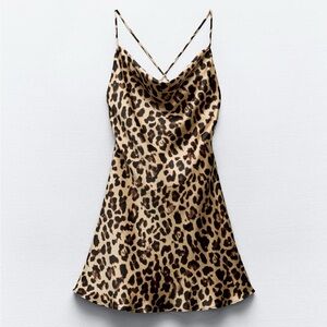 SATIN EFFECT ANIMAL PRINT DRESS - Zara